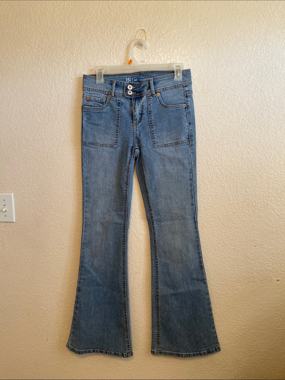 No Boundaries Women's Light Blue Flared Jeans